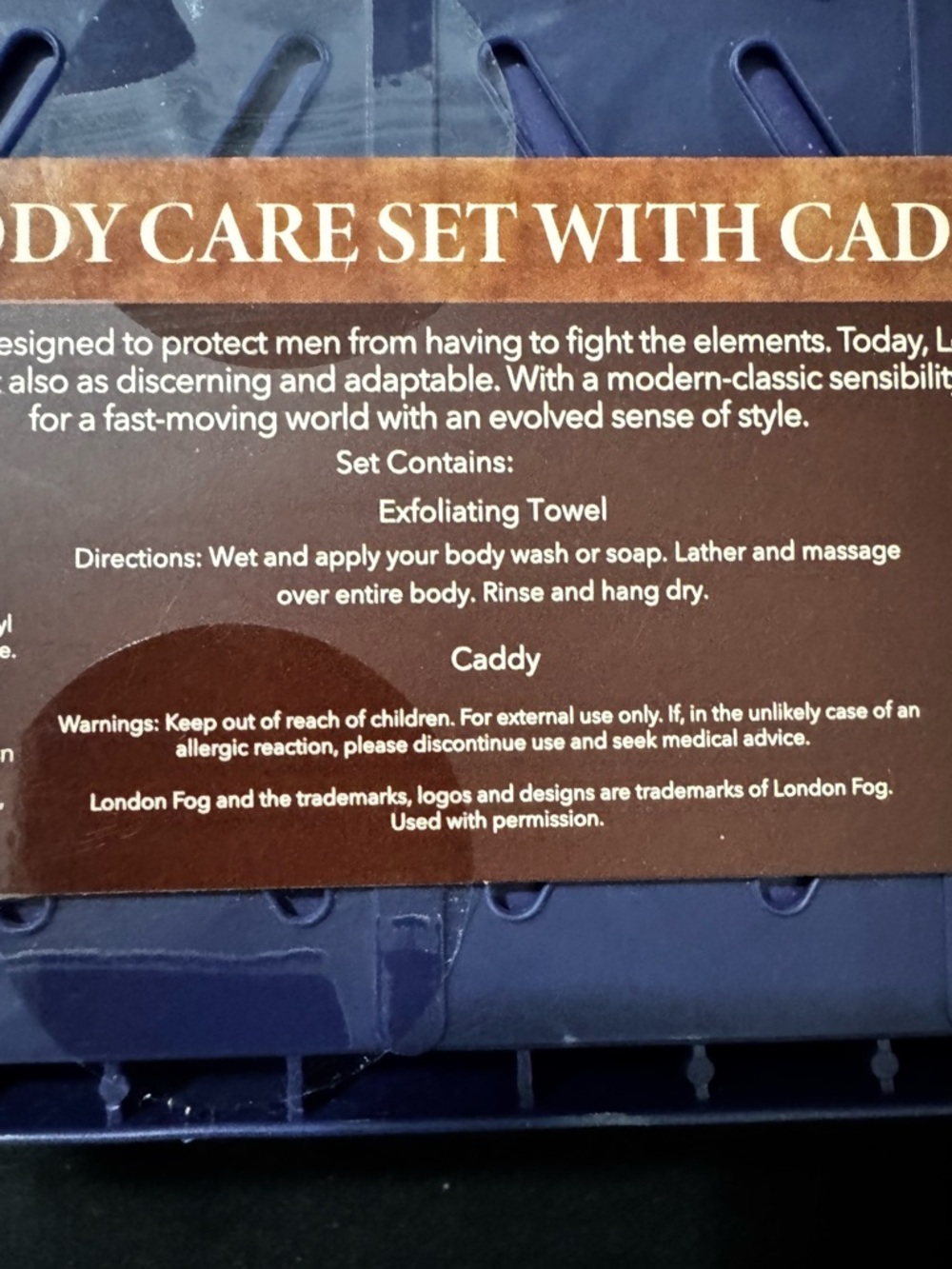 NWT London Fog 3-Piece Body Care Set with Caddy - Navy - Picture 9 of 9